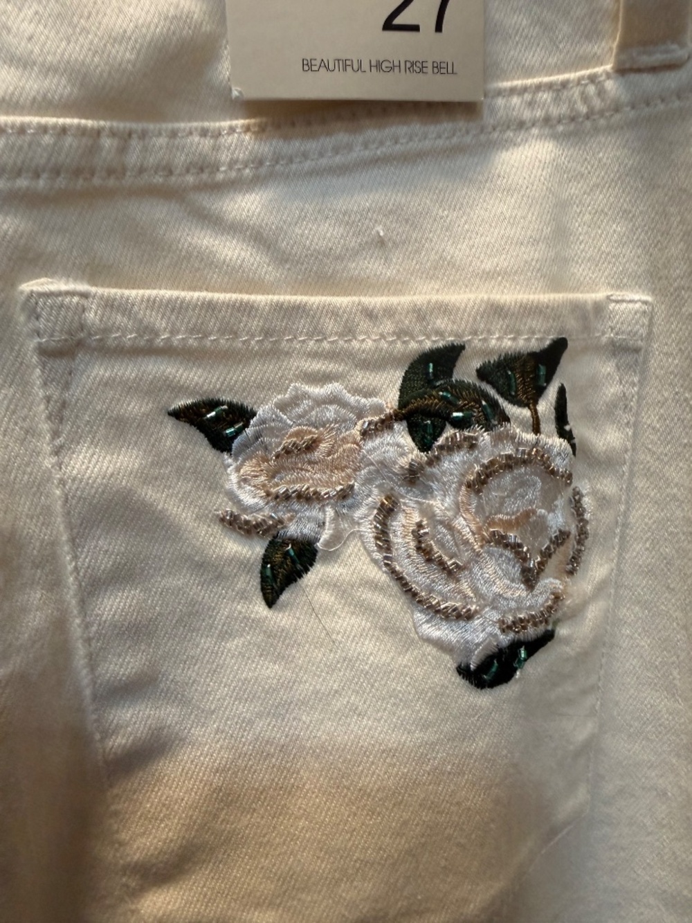 Beautiful embroidered beaded Jeans size 27 - Picture 8 of 8